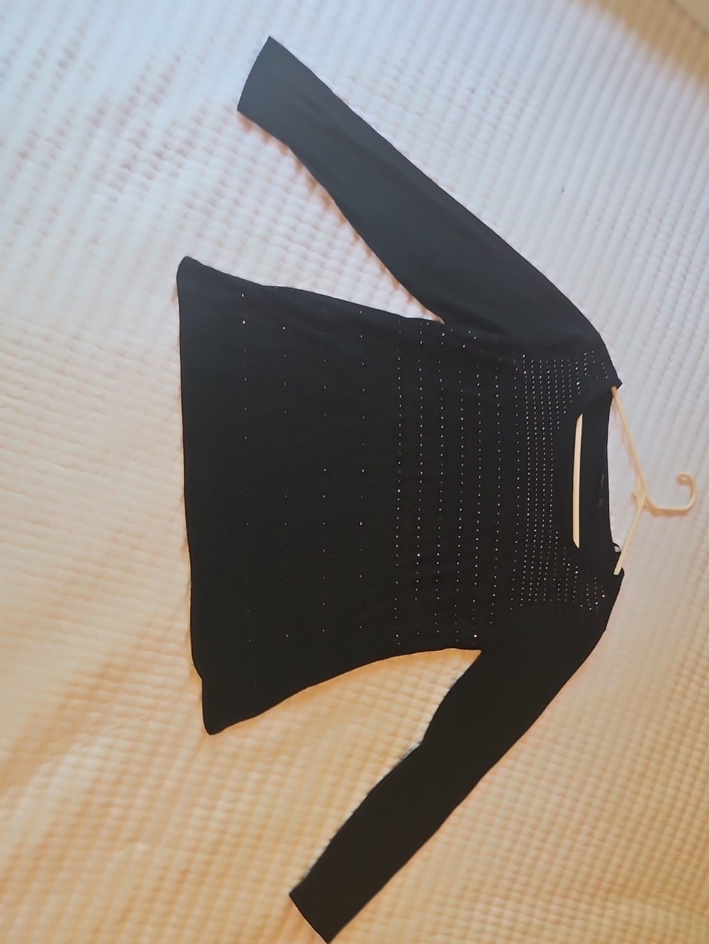 Apt. 9 Black Long-Sleeve Studded Knit Top
